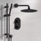 Matte Black Thermostatic Shower System with 10